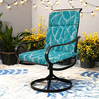 Water Resistant Seat Cushion Backrest Back Deep Chair Cushion - Blue