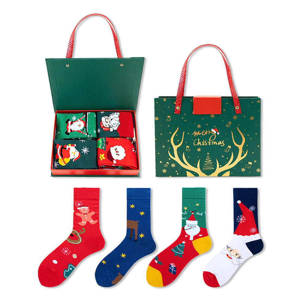 4 Pairs of Christmas Socks Funny Cotton Socks Style 2