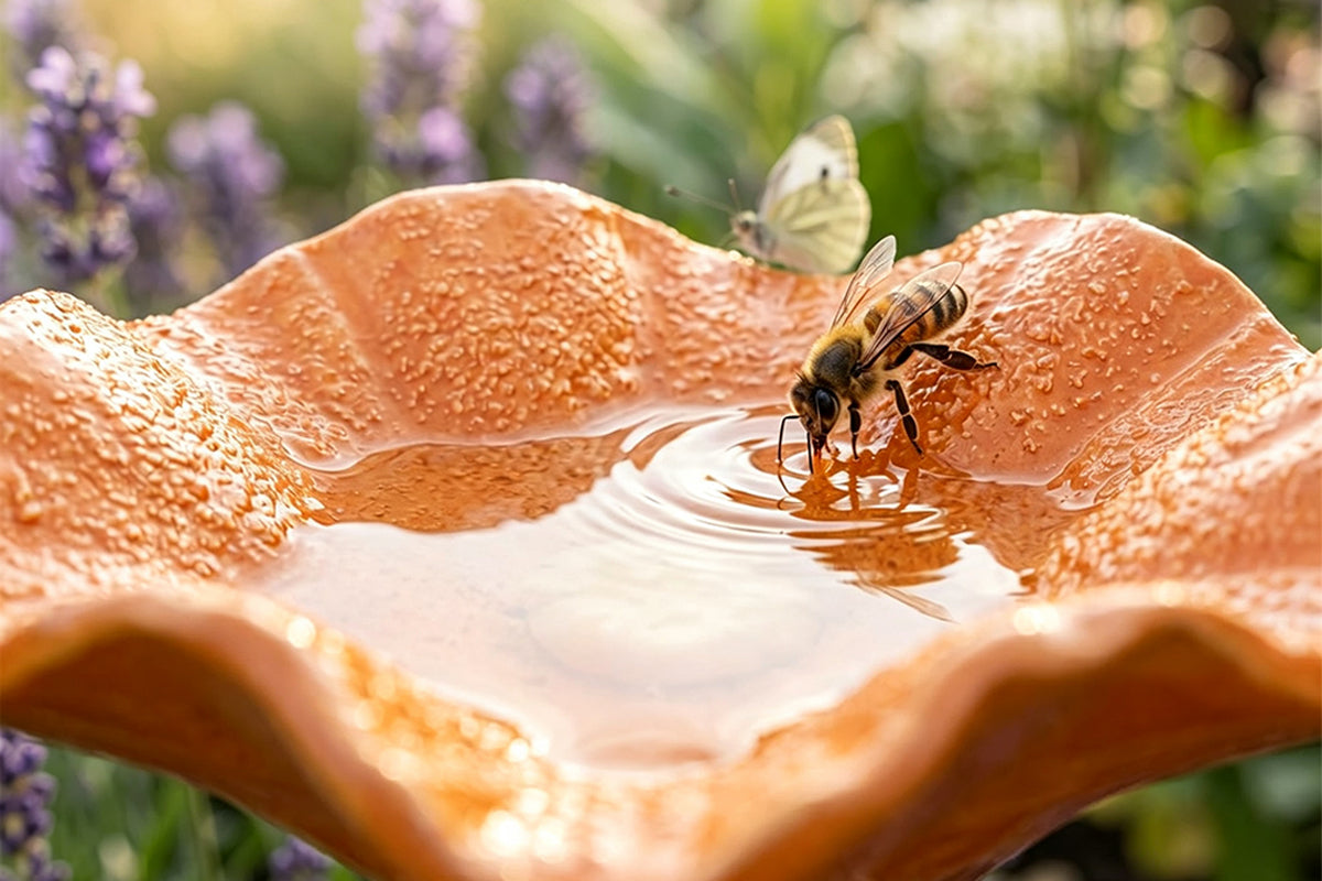 4 Pack Outdoor Bird Water Feeder Ceramic Bee Watering Station