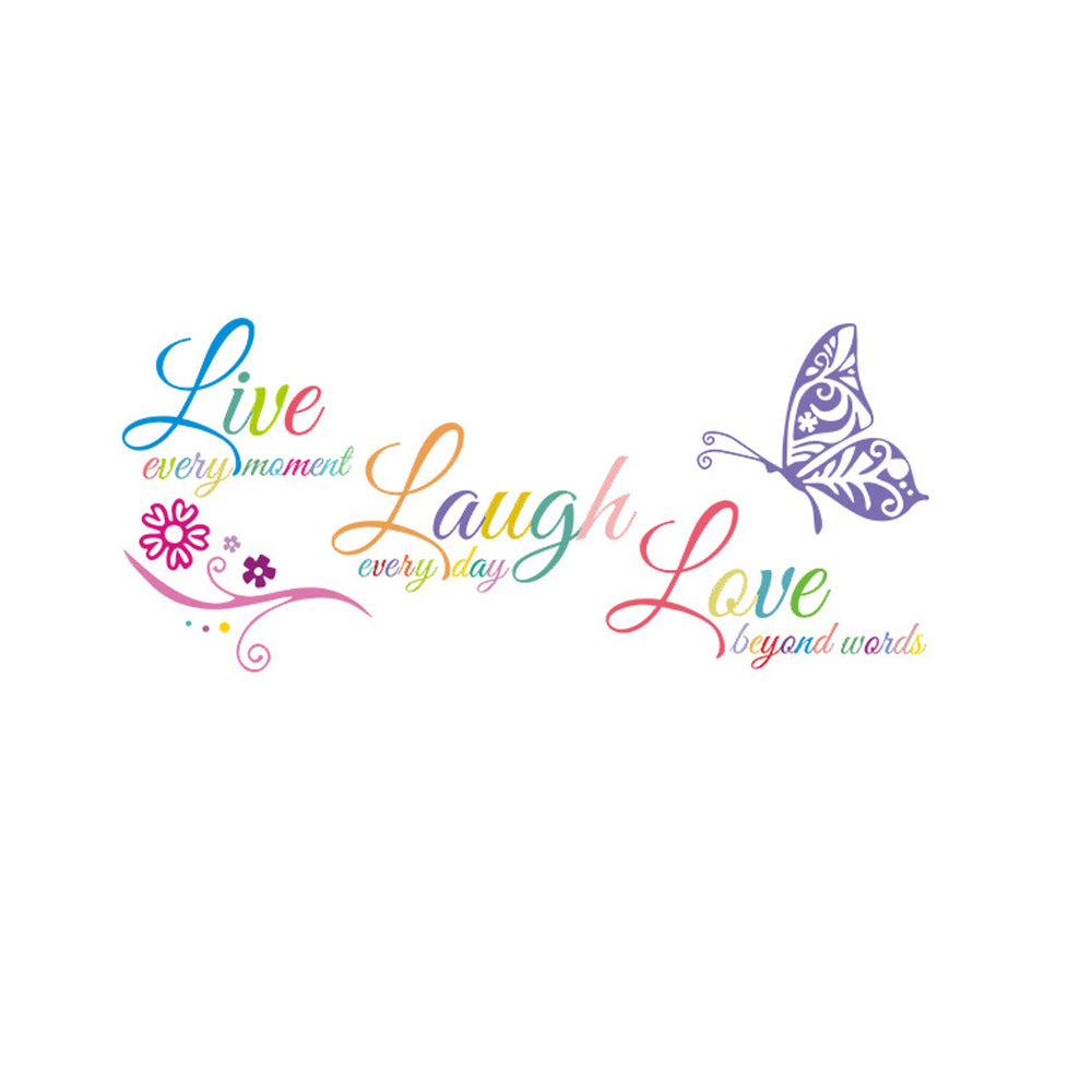 Colorful Live Love Laugh Wall Sticker Motivational Wall Decals -Multi