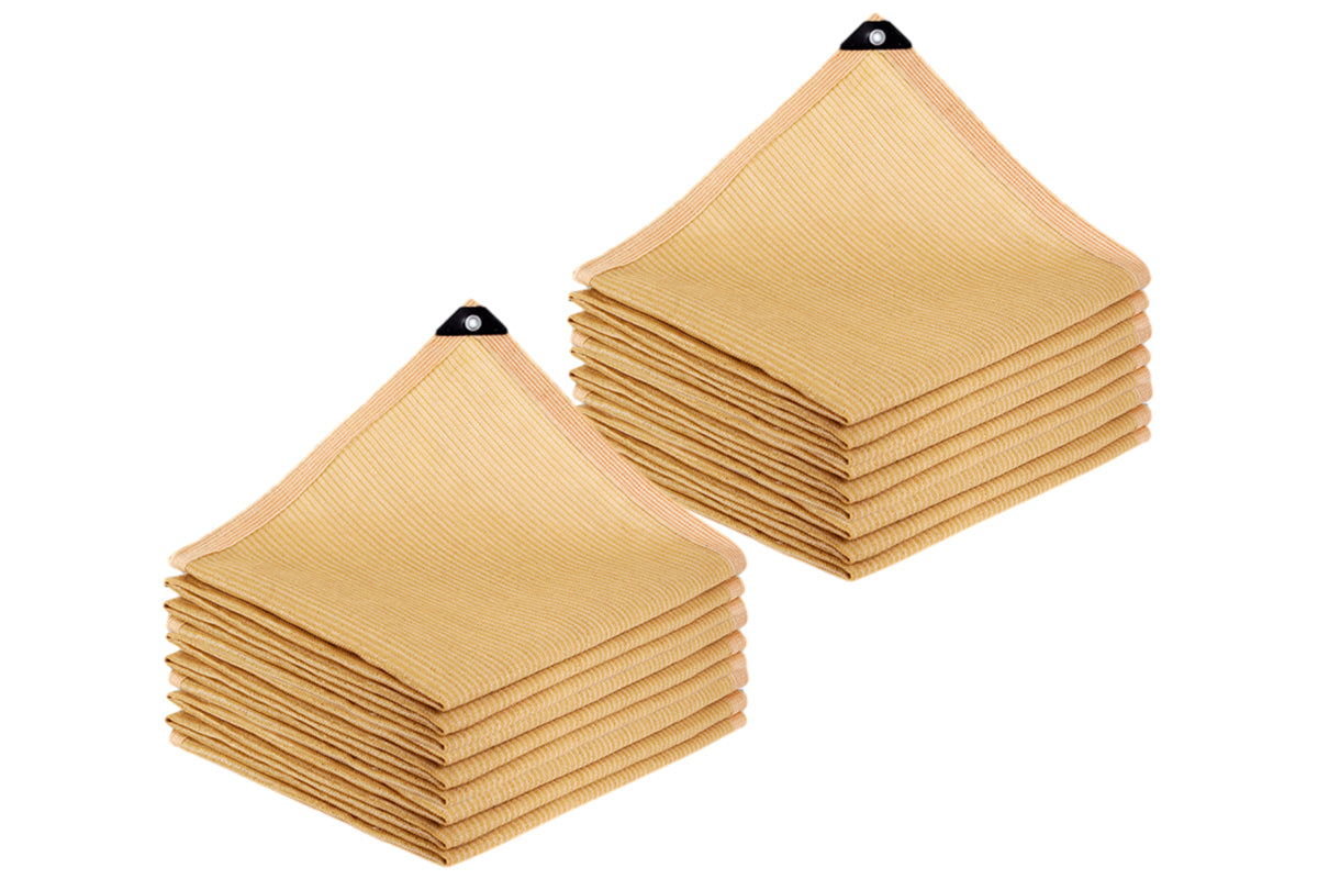 2Pcs Outdoor Sun Shade Cloth Heat Resistant HDPE Sun Shade With Grommets