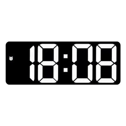 Digital Desk Alarm Clock with Temperature Date - White