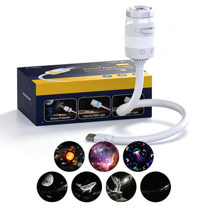 7Pcs USB Galaxy Projector Night Light with Touch Dimming