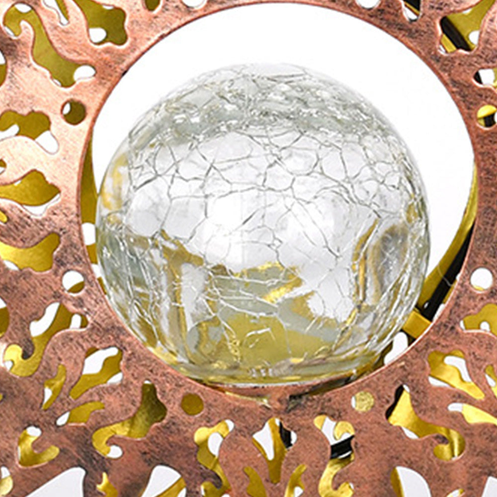 Solar Lights Sun Cracked Glass Lantern- Sun