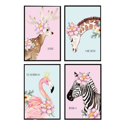 Plants Animals Wall Paper Wall Muralcreative Wall Stickers -Pink