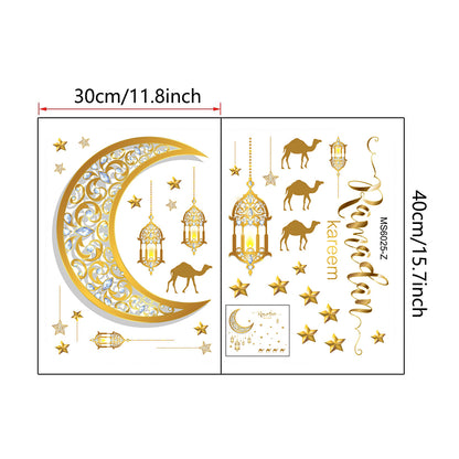 Set of Crescent Star Camel Lights Wall Sticker