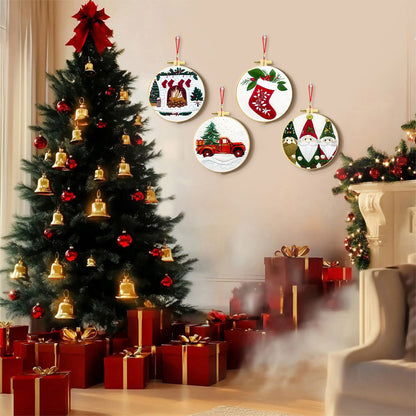 4 Pack Christmas Embroidery Kit For Adults Beginners