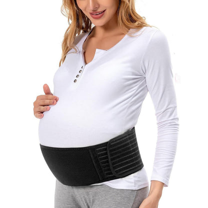 Maternity Belt Pregnancy Belly Band for Back Pain Relief Abdominal Support-Black