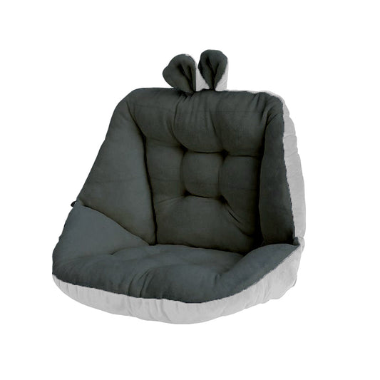 Rabbit Ears Shaped Chair Cushion with Backrest Seats Cushion for Home Office Chair Grey