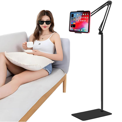 Adjustable Floor Stand Holder Overhead Bed Phone Stand Compatible with Tablet iPad