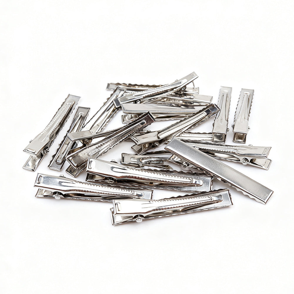 100-Pack Silver Metal Hair Clips for Kids and Women DIY Craft Hairpins L