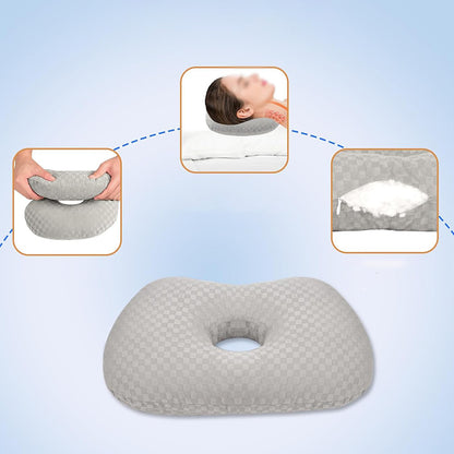 Ear Pillow for Side Sleepers with Hole-Grey