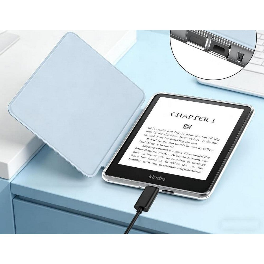 Acrylic Protection Case for Kindle 2024/2022 KPW5 KPW6 with Magnetic Closure-Blue
