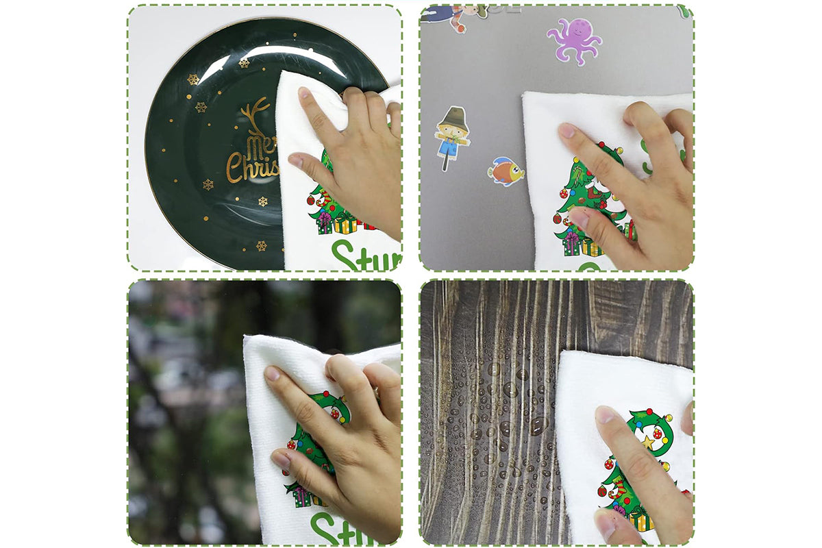 4Pcs Set Christmas Kitchen Towels Grinch Hand Inspirited Towel Merry Christmas Decorative Xmas Absorbent Dish Towels-Style 1