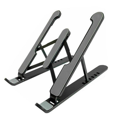 Foldable Aluminum Laptop Stand with Adjustable Height for Desk-Black