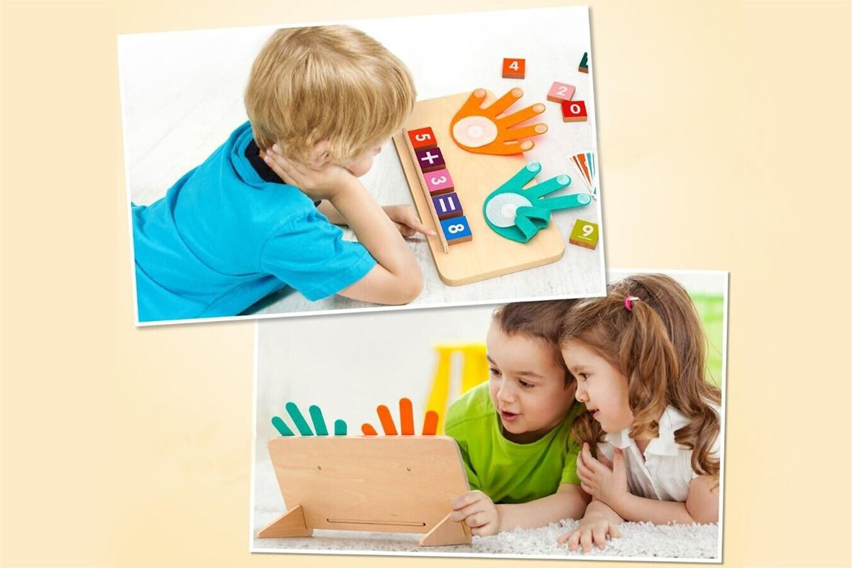 2Pcs Wooden Educational Math Manipulatives Montessori Toys For Kids Math Game Number Blocks