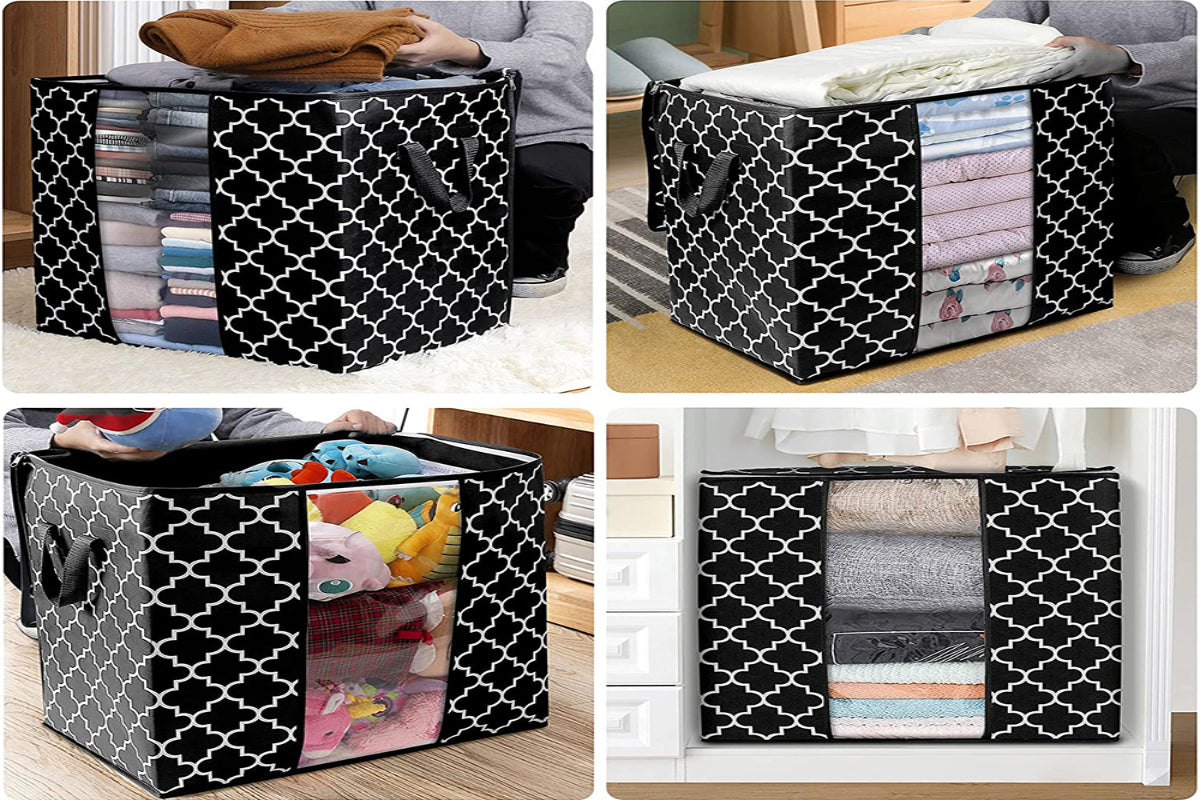 3 Pack Large Blanket Clothes Organization and Storage Bags Containers
