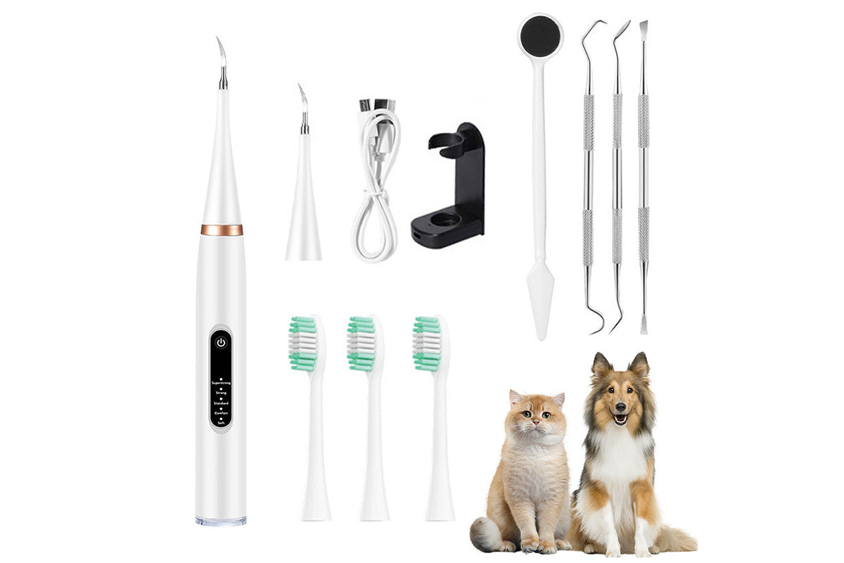 Pet Ultrasonic Tooth Cleaner Dog Plaque Tartar Stain Remover White