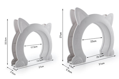 2Pcs White Cat Ear Pet Door Frame for Interior Door