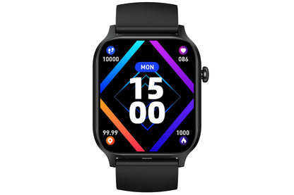Smart Watch 1.85-Inch Fitness Watch with Heart Rate Sleep Monitor Blood Oxygen Blood Pressure Activity Tracker-Black