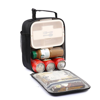 Large Capacity Insulated Lunch Box Storage Bag for Work Picnic Camping Black