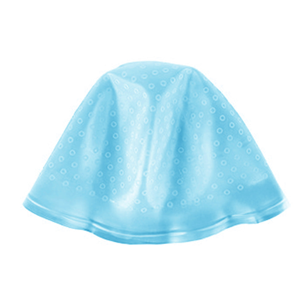 Reusable Silicone Hair Highlighting Cap with Stainless Steel Hook-Blue