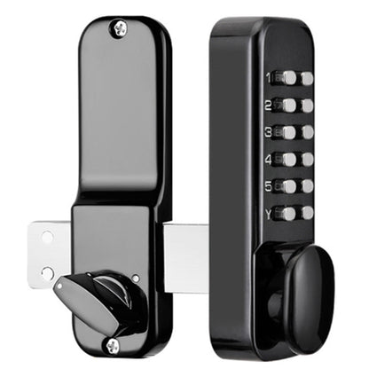 Mechanical Keyless Entry Door Lock Smart Code Combination Security Door Knob Black