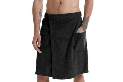 Men's Soft Bathrobe Beach Towel-Black
