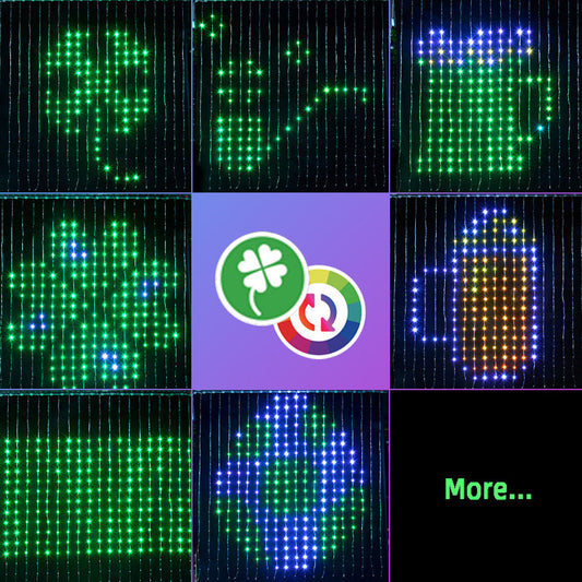 Smart Curtain Lights ¨C 400 LEDs Color-Changing Dynamic DIY Light String with Music Sync Style 2