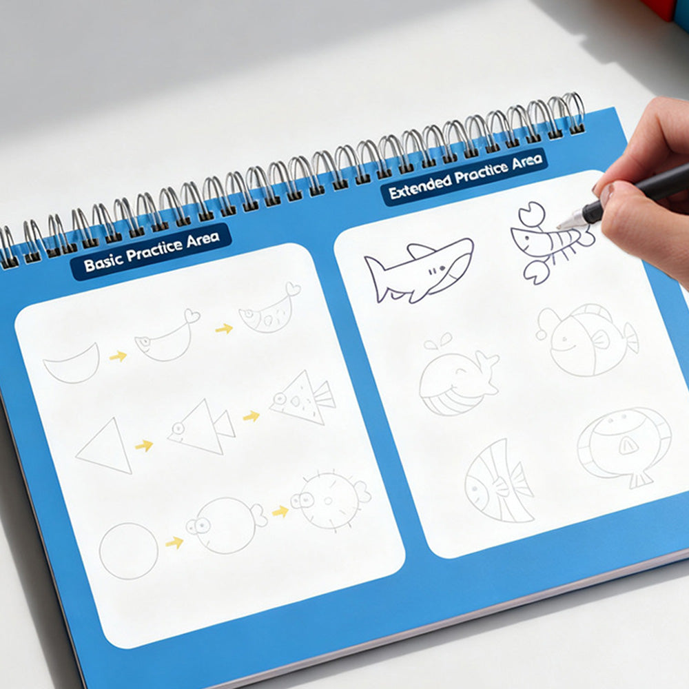 Special Grooved Handwriting Practice Books with 10 Refills