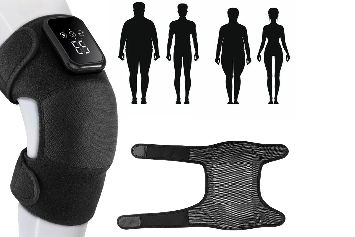 Knee Massager with Heat Vibration Electric Heated Knee Brace with 3 Heat Levels