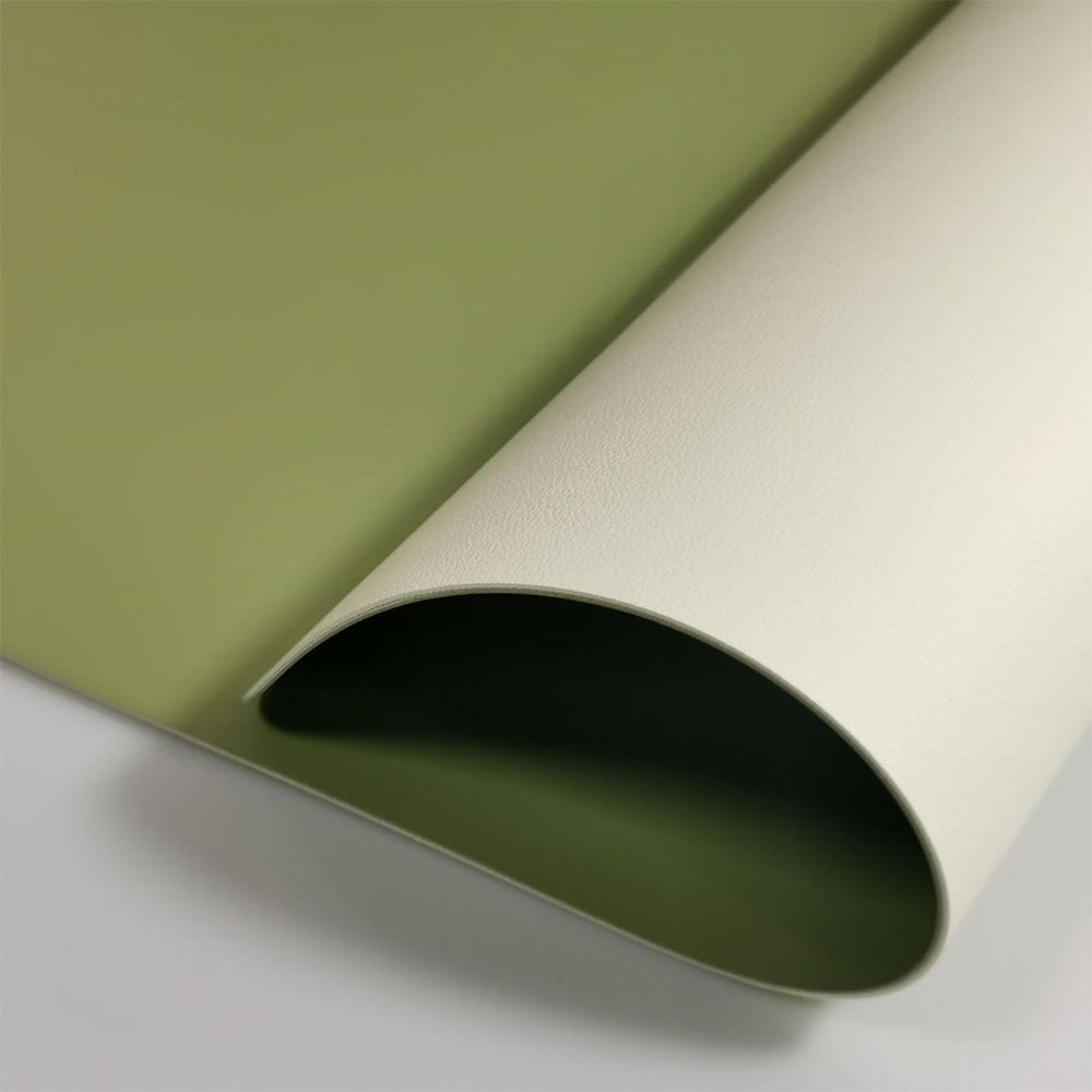Dual-Sided Leather Desk Pad and Mouse Mat-Green and Beige