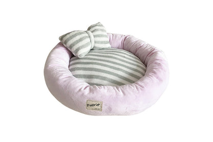 Small Calming Dog Bed for Dogs Puppy Round Washable Pet Donut Bed For Cat-Pink