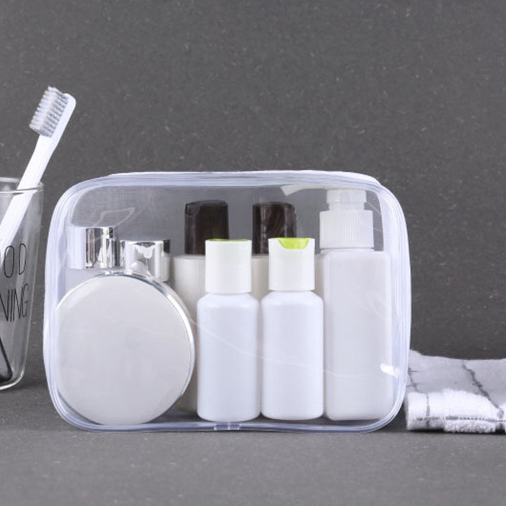 Portable Clear Makeup Bag Zipper Transparent Travel Storage Pouch Cosmetic Toiletry Bag