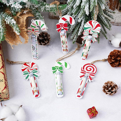 12 Piece Engineered Wood Christmas Money Holder Ornaments