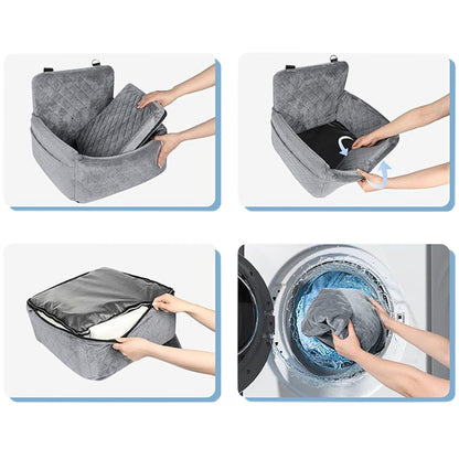 Car Dog Bed Pet Booster Seat For Small Dogs And Cats-Grey