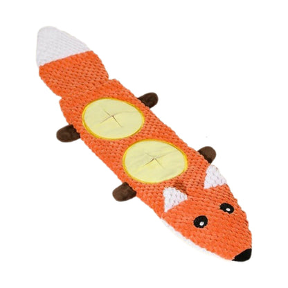 Roll Up Treat Dispensing Dog Toy with Squeaker for Small Medium Dogs-Orange