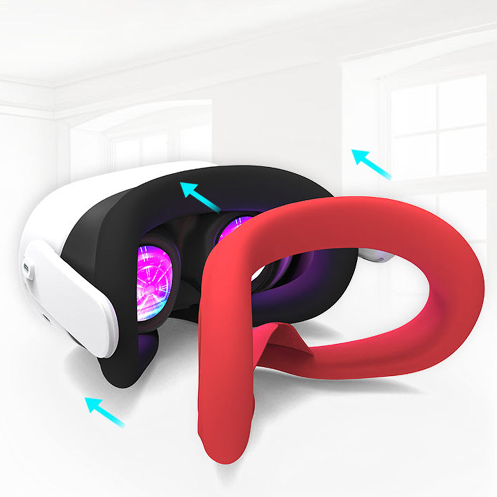 7-Piece Silicone Protective Case Set for Meta Quest 3S VR Headset Accessories Red