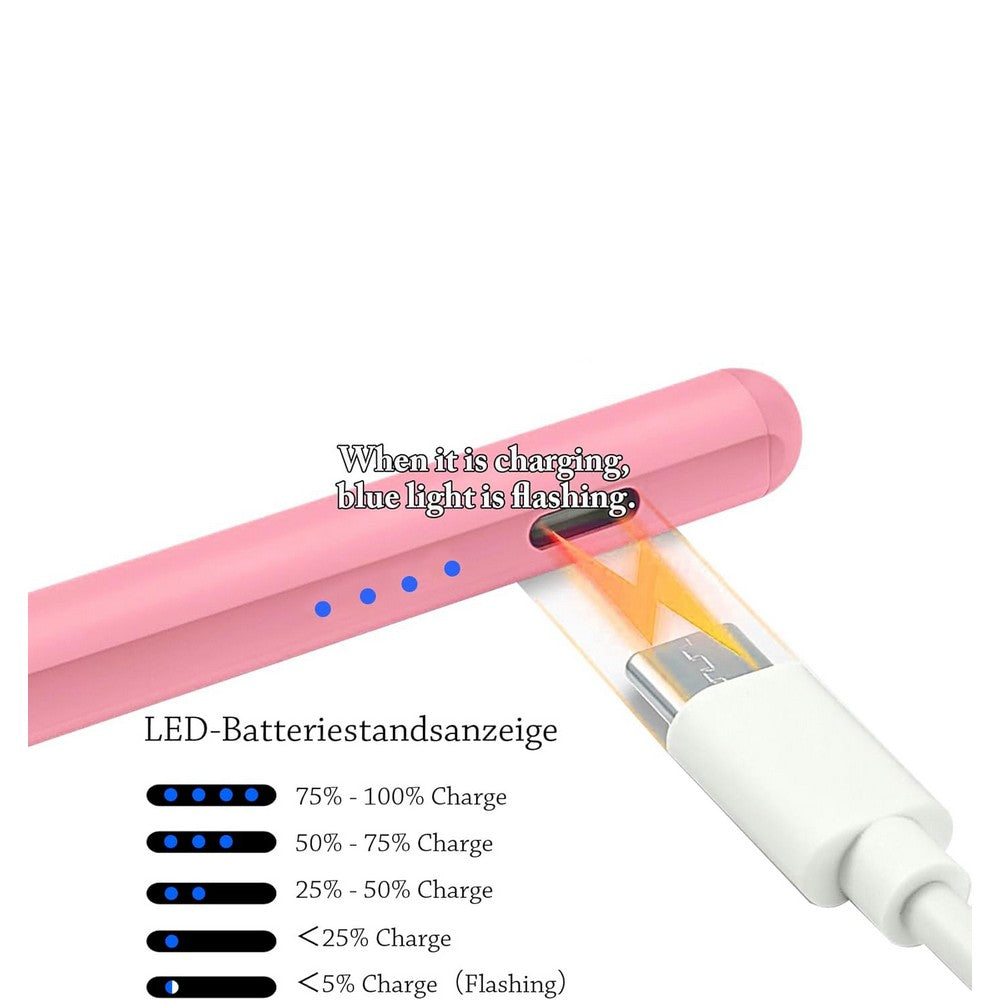 Stylus Pen for iPad A16 11 10 9 8 7 6 iPad mini 7 6 5 with 2 Tips-Pink