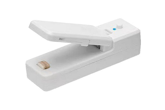 Portable USB Rechargeable 2-In-1 Handheld Heated Vacuum Sealer Cutter Plastic Bags Food Storage Freshness-White