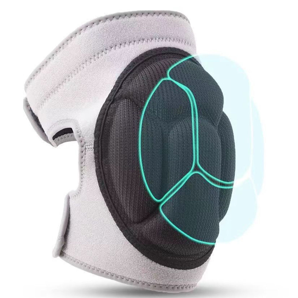 Pair of Knee Pads Anti-Slip Knee Protector Braces for Work Sports Grey