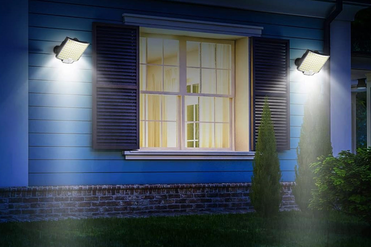 2Pcs 106 LED Solar Motion Sensor Light Outdoor Wall Security Garden Flood Lamp