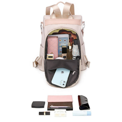 Anti Theft Women Backpack with Water Repellent for Travel Khaki