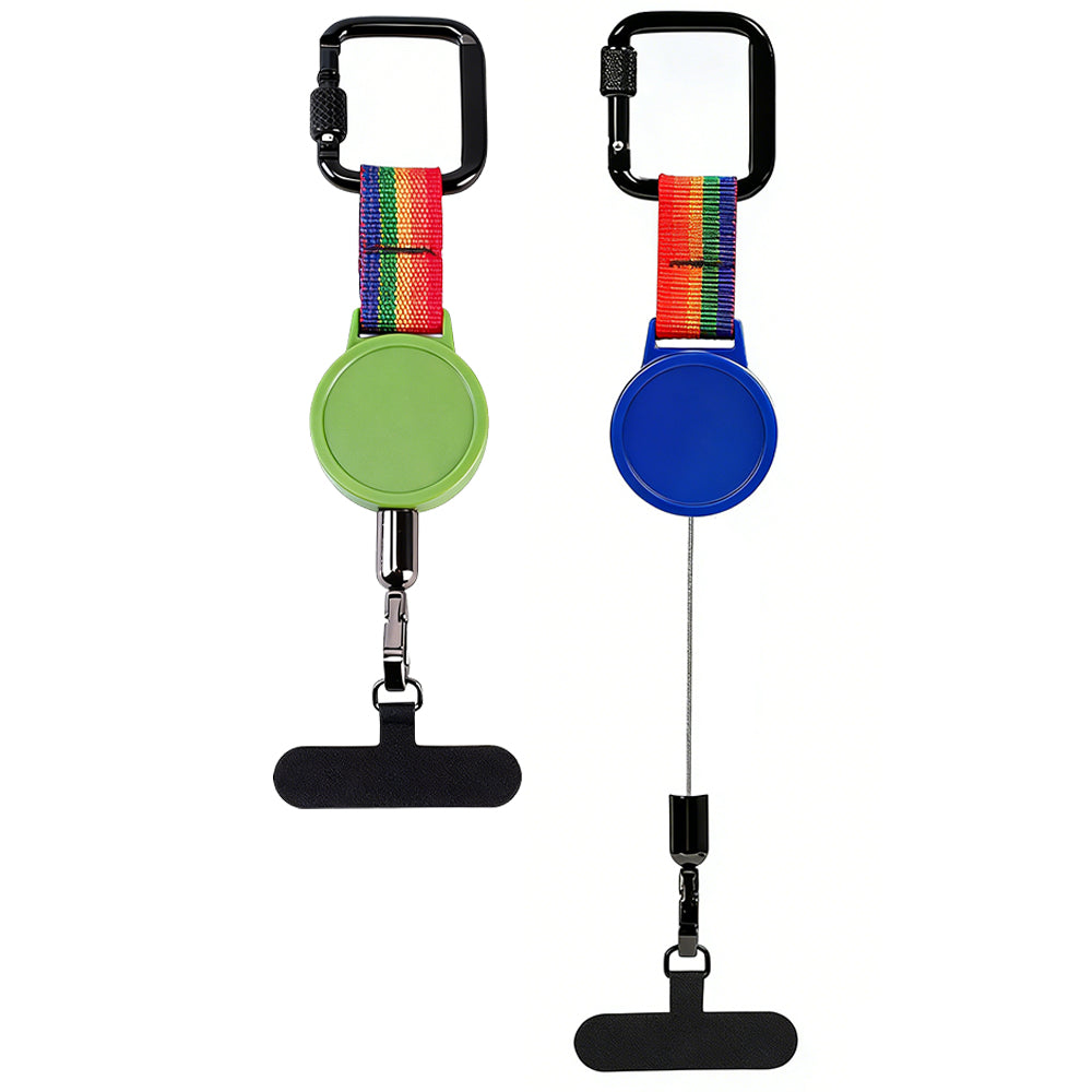 2Pcs Retractable Phone Tether with Carabiner
