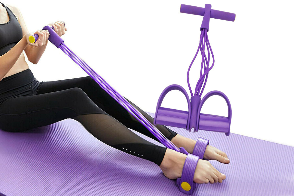 6 Tube Foot Pedal Resistance Band Ankle Puller Exercise Tension Rope
