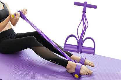 6 Tube Foot Pedal Resistance Band Ankle Puller Exercise Tension Rope
