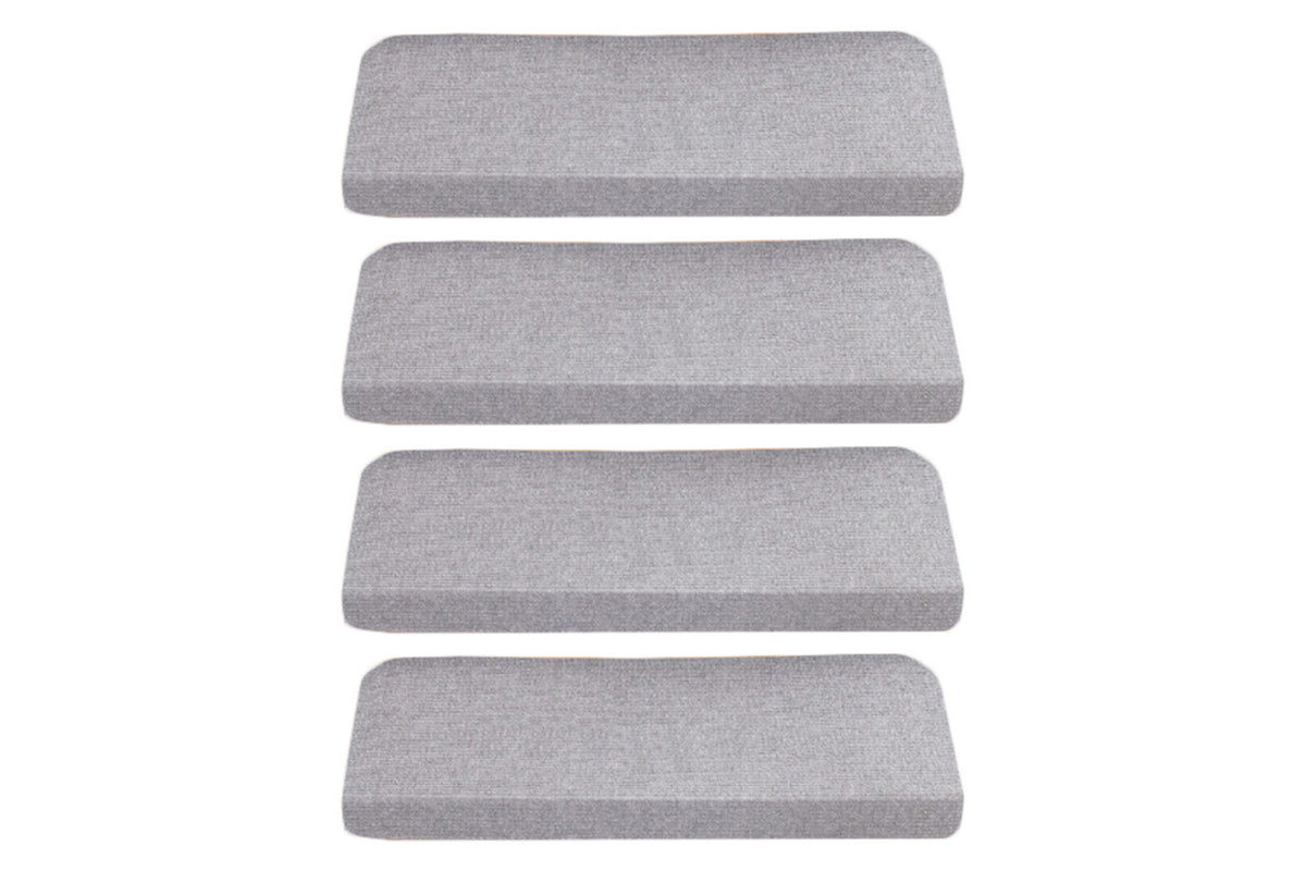 4Pcs Stairs Tread Mat Self-adhesive Cling Non Slip Wear-Resistant Carpet Mat-Gray