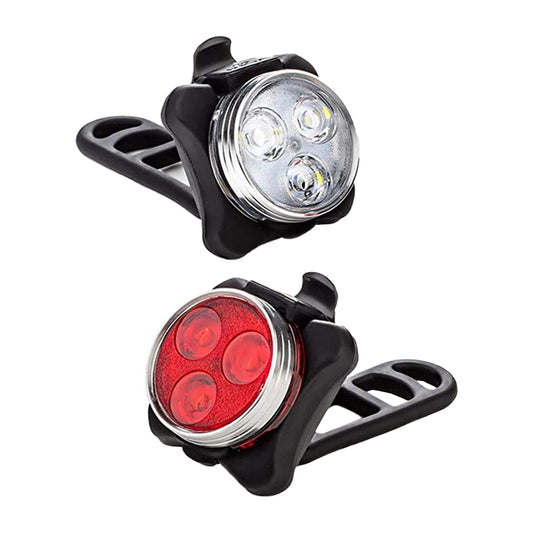 2Pcs USB Rechargeable Bike Lights LED Bicycle Lights Front and Rear Security Warning Lights