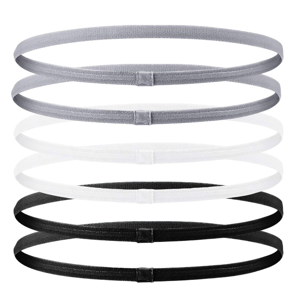 6 Piece Elastic Sports Headbands for Running Fitness