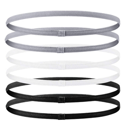 6 Piece Elastic Sports Headbands for Running Fitness